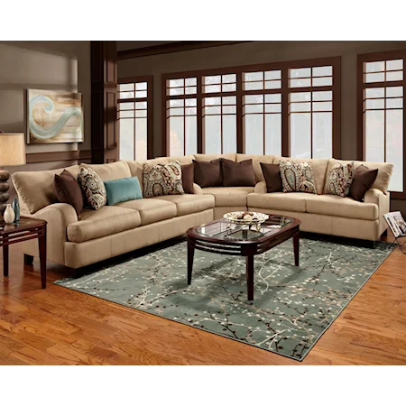 Casual 3 Piece Sectional Sofa